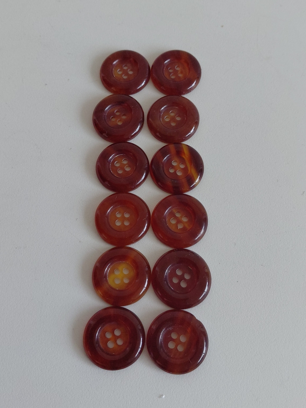Brown Marbled 4-Hole Buttons - Set of 12